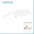Soffione doccia a sbalzo slim 25x52 cm cromato in acciaio inox con cascata