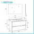Mobile bagno sospeso 80 rovere fumo e blu pastello con lavabo e specchio  Iris