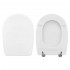 Sedile wc dedicato Cesame Aretusa in legno rivestito bianco con cerniere