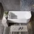 Vasca da bagno angolare lato destro 75x170 cm scarico incluso Corinne 