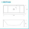 Vasca da bagno a parete 75x170 cm scarico incluso Kyla