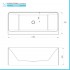 Vasca da bagno a parete 75x170 cm scarico incluso Kyla