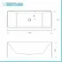 Vasca da bagno a parete 75x170 cm scarico incluso Kyla