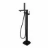 Miscelatore vasca freestanding a pavimento nero opaco quadrato 