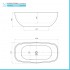 Vasca da bagno freestanding ovale 72,5x150 cm con scarico incluso Giada 