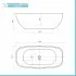 Vasca da bagno freestanding ovale 72,5x150 cm con scarico incluso Giada 