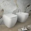 Wc filomuro bianco opaco senza brida Rak serie Metropolitan doppio scarico