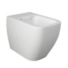 Wc filomuro bianco opaco senza brida Rak serie Metropolitan doppio scarico
