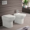 Sanitari filomuro senza brida bianco lucido con sedile soft-close  Plana