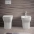 Sanitari filomuro senza brida bianco lucido con sedile soft-close  Plana