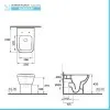 Wc filomuro bianco lucido senza brida con scarico multiplo  Plana
