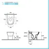 Wc filomuro senza brida bianco lucido con scarico universale  Itaca