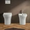 Wc filomuro senza brida bianco lucido con scarico universale  Itaca