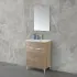 Mobile bagno a terra 60 cm rovere tropea con 2 ante lavabo e specchio  Martha