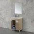Mobile bagno a terra 60 cm rovere tropea con 2 ante lavabo e specchio  Martha