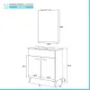 Mobile bagno a terra 60 cm rovere tropea con 2 ante lavabo e specchio  Martha