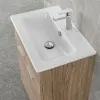Mobile bagno a terra 60 cm rovere tropea con 2 ante lavabo e specchio  Martha
