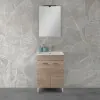 Mobile bagno a terra 60 cm rovere tropea con 2 ante lavabo e specchio  Martha
