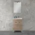 Mobile bagno a terra 60 cm rovere tropea con 2 ante lavabo e specchio  Martha