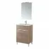 Mobile bagno a terra 60 cm rovere tropea con 2 ante lavabo e specchio  Martha