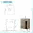 Mobile bagno a terra 60 cm rovere tropea con 1 anta lavabo e specchio  Martha