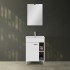 Mobile bagno a terra 60 cm bianco lucido con 1 anta lavabo e specchio  Martha