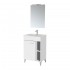 Mobile bagno a terra 60 cm bianco lucido con 1 anta lavabo e specchio  Martha