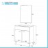 Mobile bagno a terra 60 cm bianco lucido con 2 ante lavabo e specchio  Martha