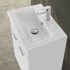 Mobile bagno a terra 60 cm bianco lucido con 2 ante lavabo e specchio  Martha