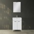 Mobile bagno a terra 60 cm bianco lucido con 2 ante lavabo e specchio  Martha