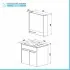 Mobile bagno sospeso 55 cm grigio effetto legno con armadietto a specchio Sofia