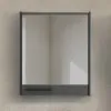 Mobile bagno sospeso 55 cm grigio effetto legno con armadietto a specchio Sofia