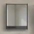 Mobile bagno sospeso 55 cm grigio effetto legno con armadietto a specchio Sofia