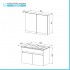 Mobile bagno sospeso 80 cm rovere scuro con specchio contenitore  Mona
