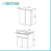 Mobile bagno sospeso 55 cm rovere scuro con specchio contenitore  Mona