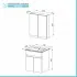 Mobile bagno sospeso 55 cm rovere scuro con specchio contenitore  Mona