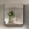 Mobile bagno sospeso 55 cm rovere scuro con specchio contenitore  Mona