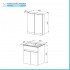 Mobile bagno sospeso 65 cm rovere scuro con specchio contenitore  Mona