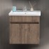 Mobile bagno sospeso 65 cm rovere scuro con specchio contenitore  Mona