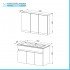 Mobile bagno sospeso 100 cm rovere scuro con specchio contenitore  Mona