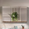 Mobile bagno sospeso 100 cm rovere scuro con specchio contenitore  Mona