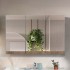Mobile bagno sospeso 100 cm rovere scuro con specchio contenitore  Mona