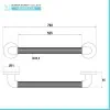 Maniglione di sostegno cromato 70 cm per disabili portata max 150 kg