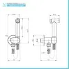 Idroscopino per wc e bidet nero opaco tondo con supporto e flessibile 90 cm