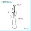 Set doccia incasso Kubo nero opaco con soffione a muro 25x52 e kit doccia