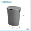 Cesto portabiancheria grigio antracite capacità 40 lt