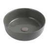 Lavabo da appoggio grigio cemento tondo 38,5 cm in ceramica  Zelos