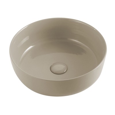 Lavabo da appoggio sabbia tondo 38,5 cm  in ceramica  Zelos
