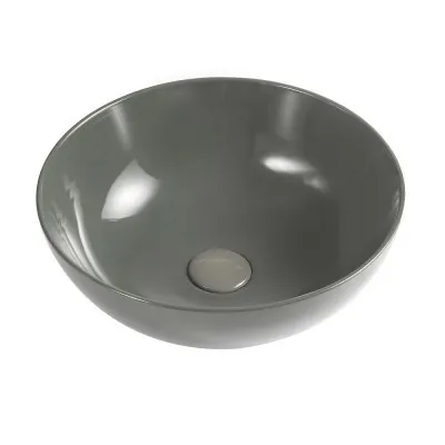 Lavabo da appoggio a ciotola 33 cm grigio cemento in ceramica  Espeon