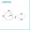 Lavabo da appoggio a ciotola 33 cm grigio cemento in ceramica  Espeon